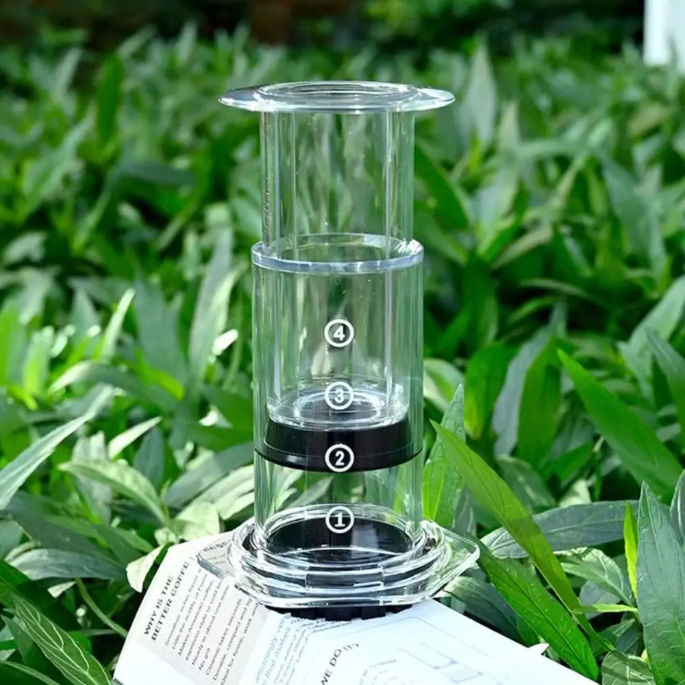 

Portable Coffee Kettle Transparent French Style Press Coffee Pot Light Weight Anti-slip Hand Pour Coffee Maker Camping