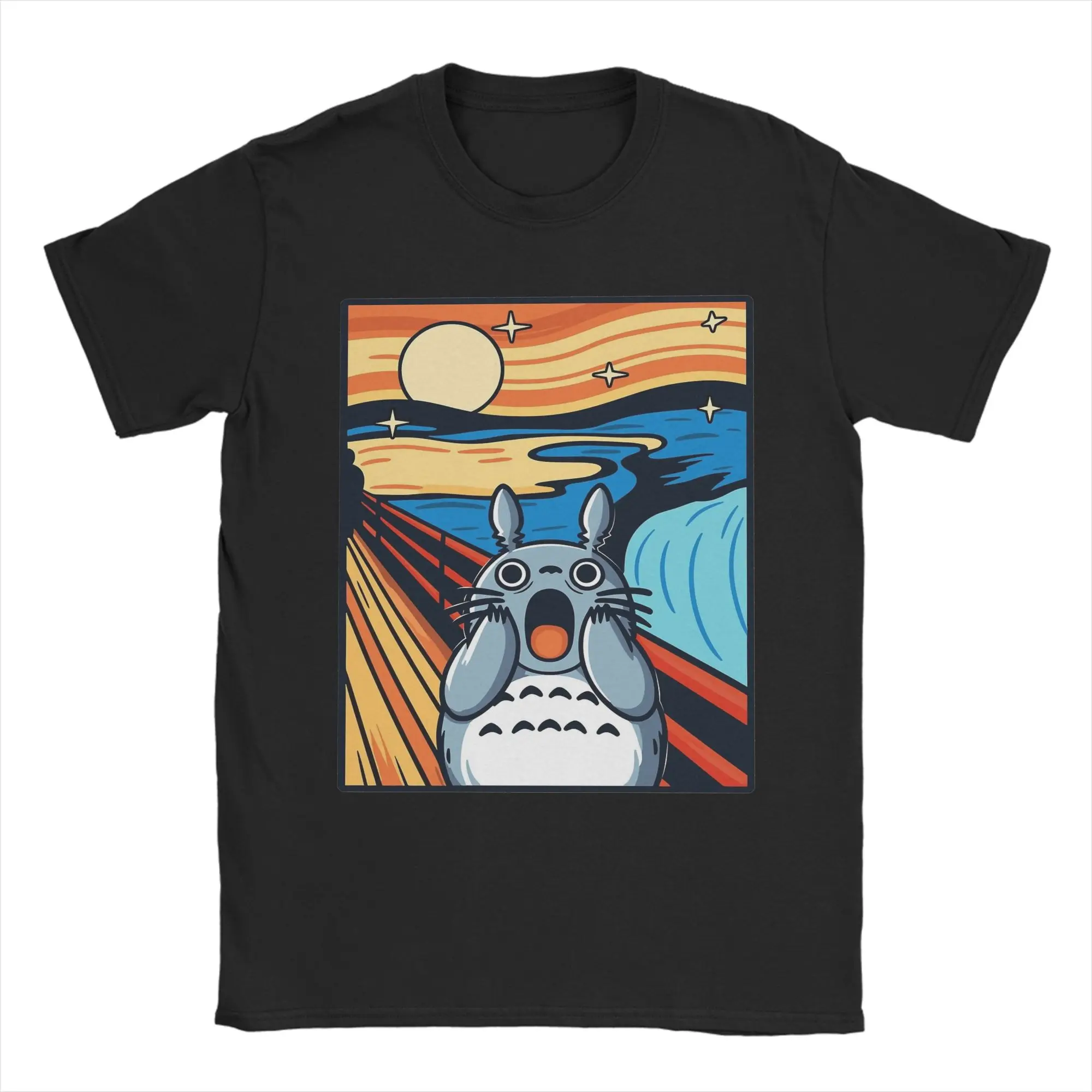 Neuartiges Totoro-Miyazaki Anime T-Shirt für Herren, Rundhalsausschnitt, Baumwolle, kurzärmelig, T-Shirts in den Größen 4XL, 5XL, 6XL – Detail 1