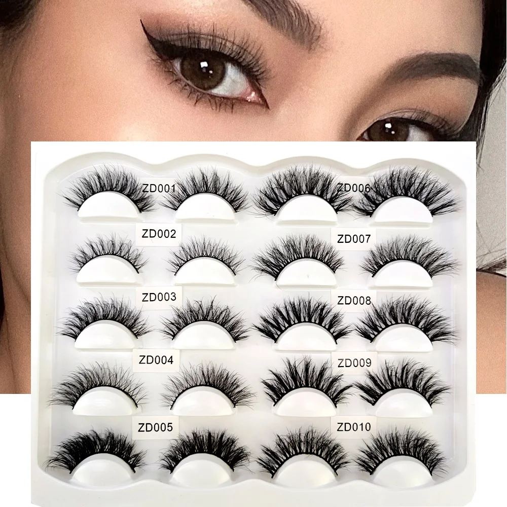 NEW 10Pairs Maquiagem Short Natural Mink Lashes Fluffy Wispy Eyelashes Volume 12mm-15mm False Eyelashes Eyelash Extensio makeup