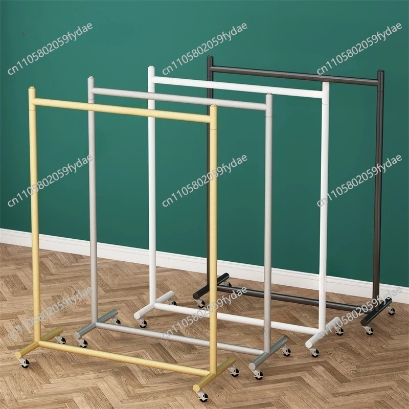rack Men's and women's clothing Children's clothing display Hanging rack Mobile horizontal bar hanger Hanging rod with pulley