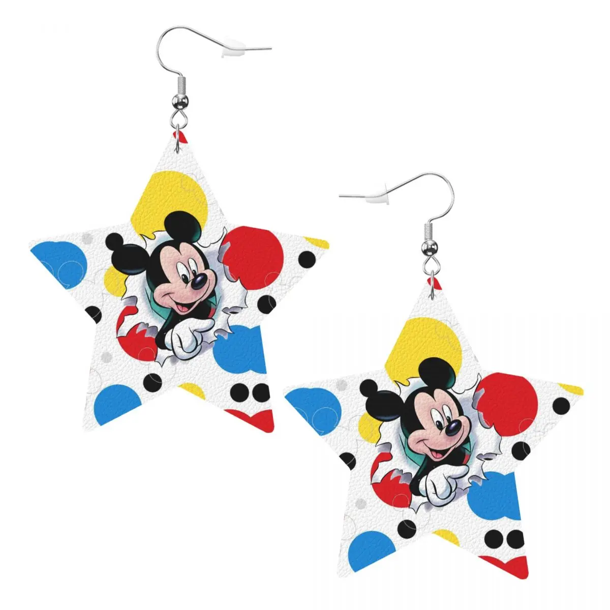 

Custom Mickey Mouse Dangle Drop Earrings Leather Earrings for Women Fashion Anime Cartoon For Valentine's Day