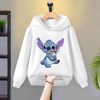 Kawa Cartoon Stitch Yi Hoodie 7-13 Years Old Casual Top Children's Clothing Hoodie Fashion Autumn/Winter Anime Fashion Sports