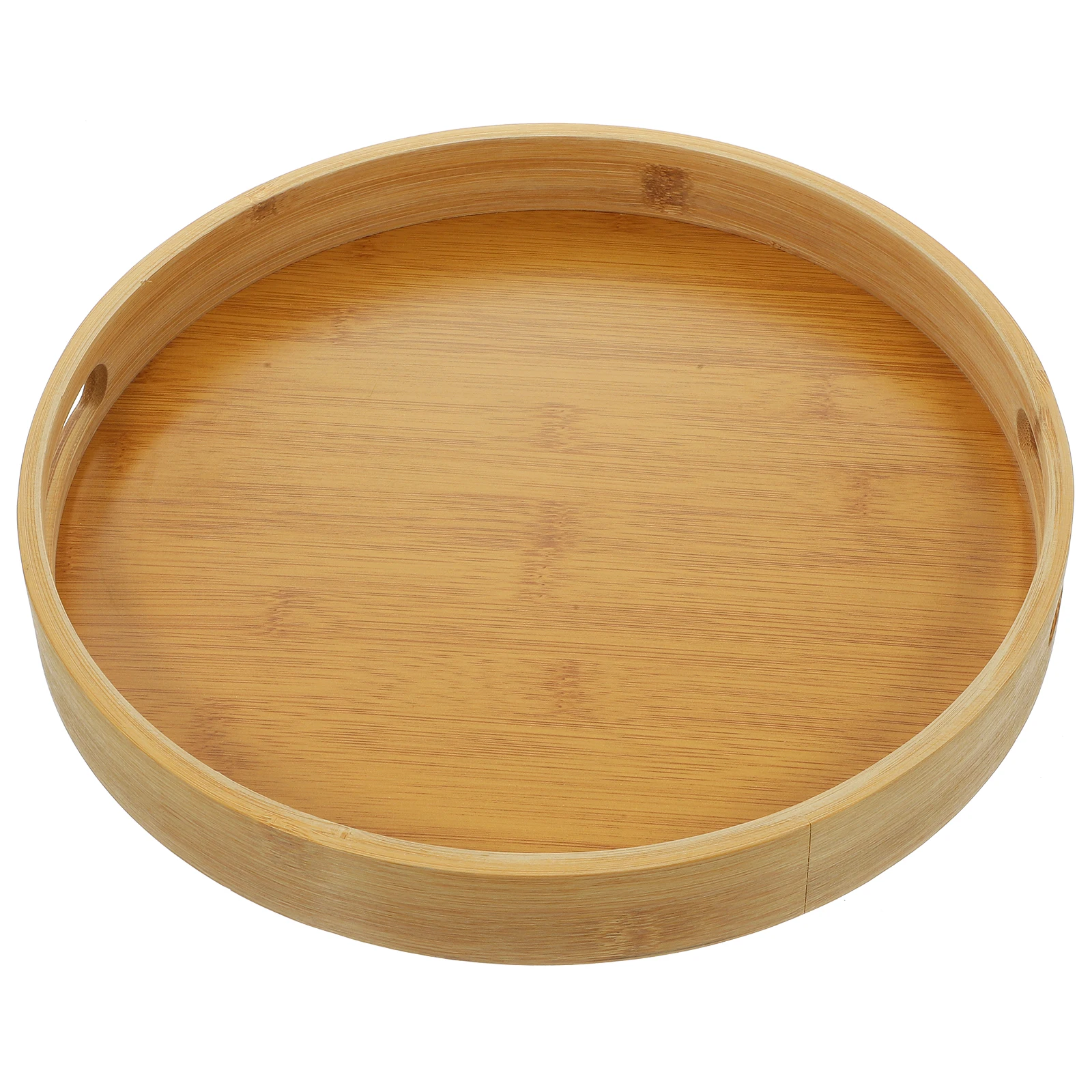 

Portable Tea Tray Serving with Handles Restaurant Food Bamboo Plate Room Round Trays