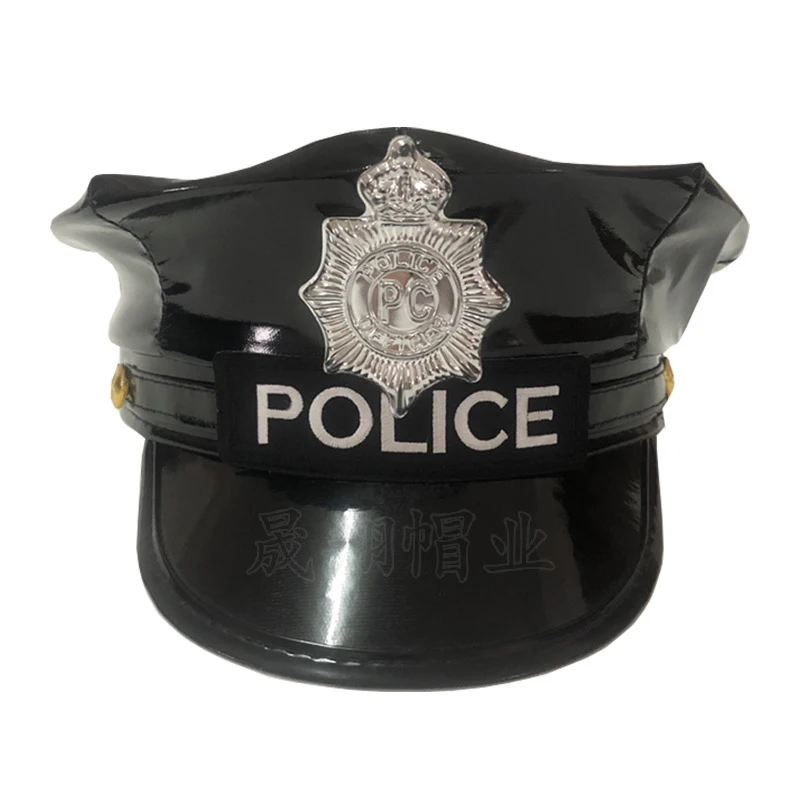 Sombrero de oficial de policía para mujer, sombrero de uniforme, sombrero de vendedor de periódicos para disfraz de policía, accesorios para disfraces de fiesta de Halloween