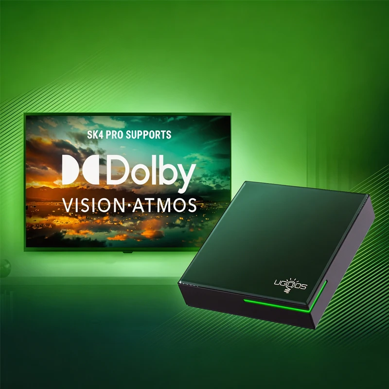 UGOOS SK4 Pro Smart TV Box Android 14 Amlogic S905x5M-J 4GB 64GB 2.4G/5G Wifi BT5.4 4K Set Top Box Support  Dolby Vision Player