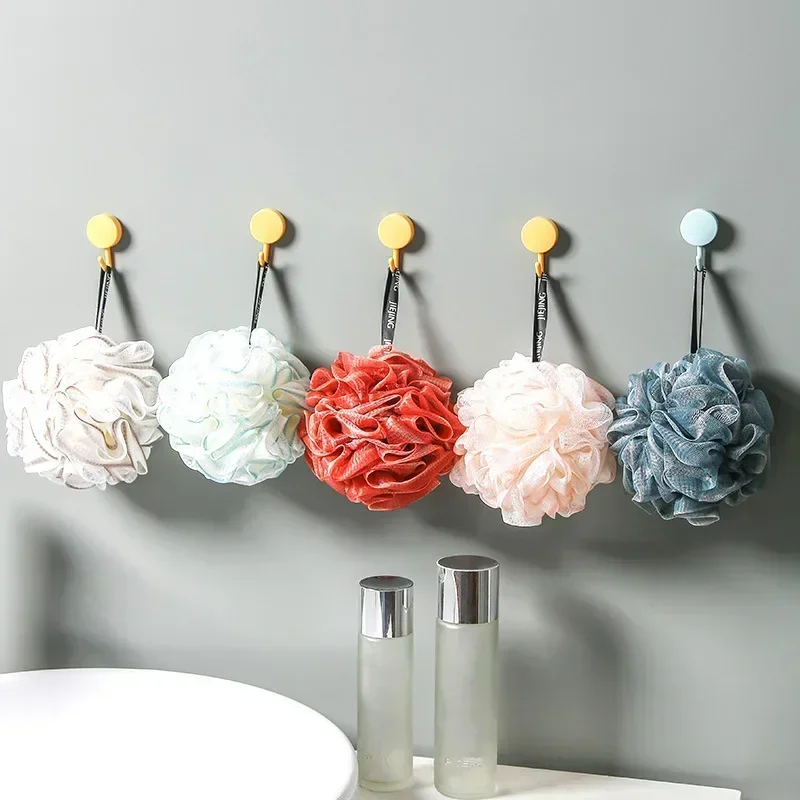 Bathing Shower Loofah Sponge Pouf Body Wash Scrubber Rubbing Towel Foaming Wash Shower Bath Ball with Hanging Rope Mesh Sponge