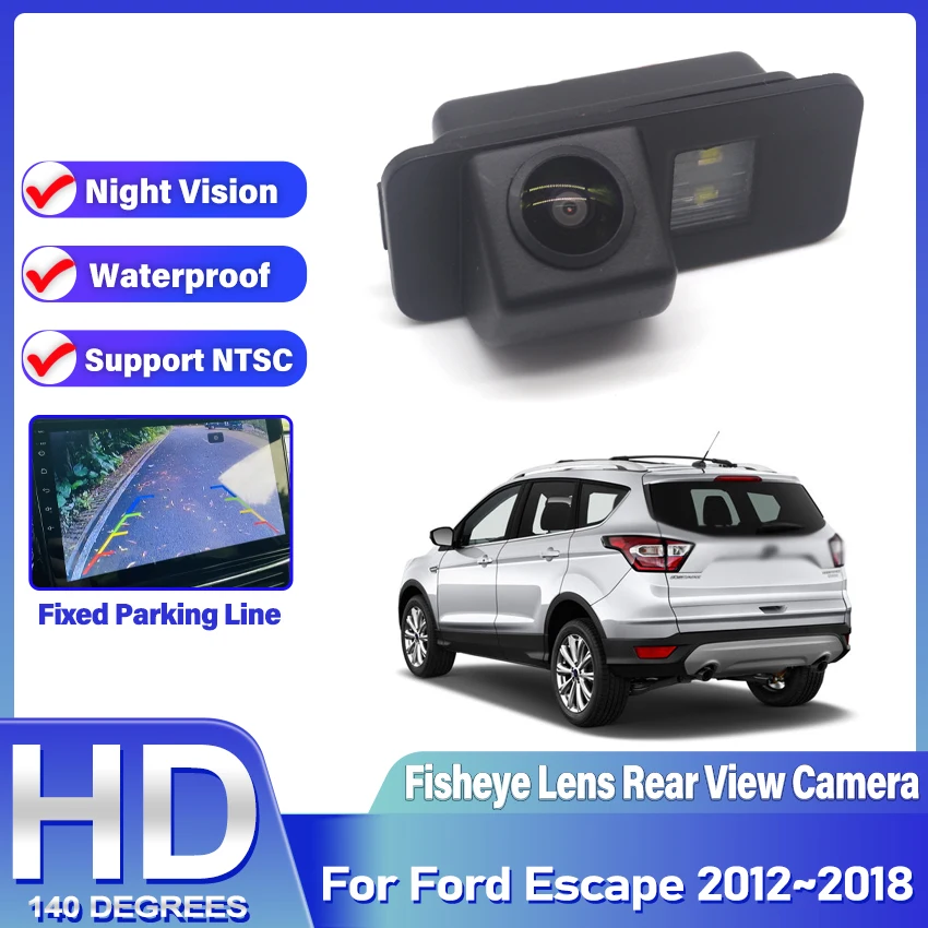 

For Ford Escape 2012~2018 Rear View Backup Parking Camera Reverse Camera License plate light Camera Waterproof Fisheye Lens