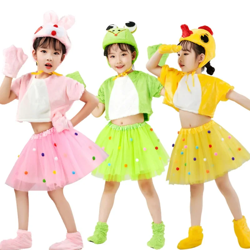 

Girls Halloween Animal Cosplay Costume Kids Forest Theme Giraffe Cows Tiger Leopard Zebra Print Tutu Dress Birthday Party