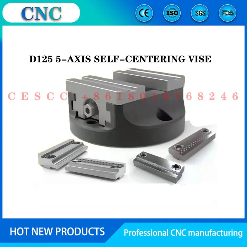 Self-Centering Five- 45° Sawtooth CNC Special-Purpose Synchronous Motion Seeking Precision Four-Axis Vise Fixture