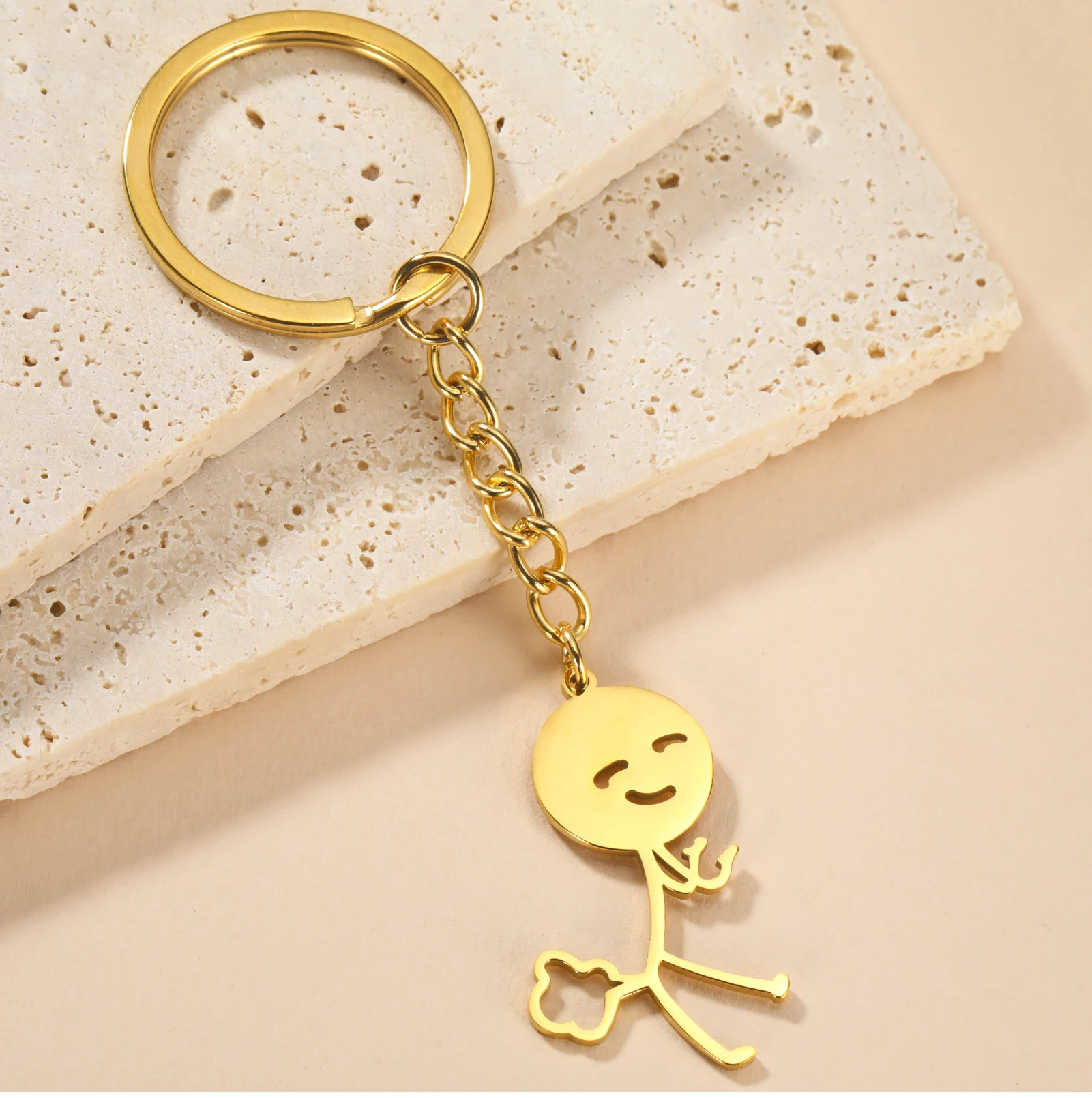 Cooltime Lustige Parodie Furz Stickman Anhänger Schlüsselanhänger Edelstahl Hiphop Schlüsselanhänger für Männer Frauen Schmuck Geschenk Neu In – Detail 19