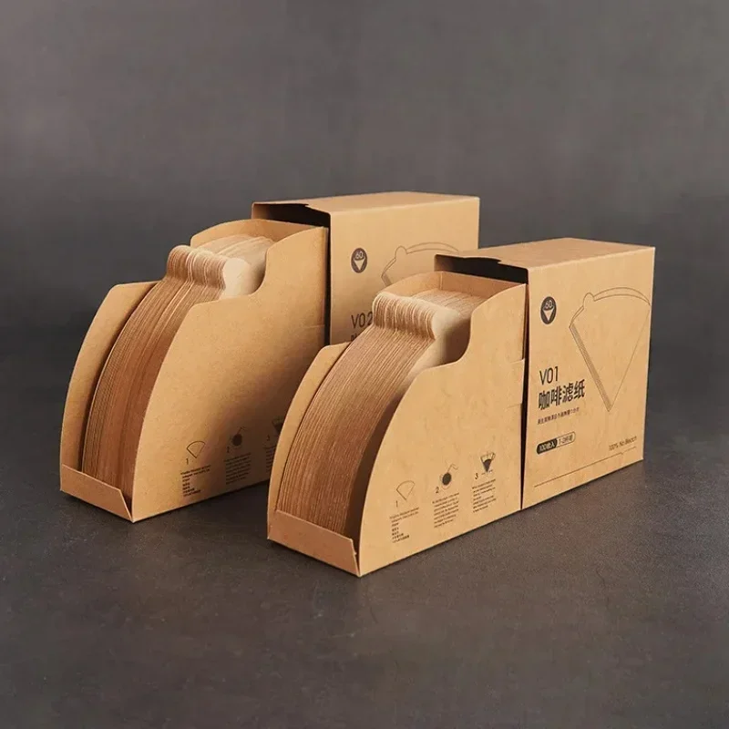 

100Pcs Coffee Paper Hand-brewed Coffee Special Conical Wood Pulp Portable Pull-out Drip Paper Household Cafe Tools