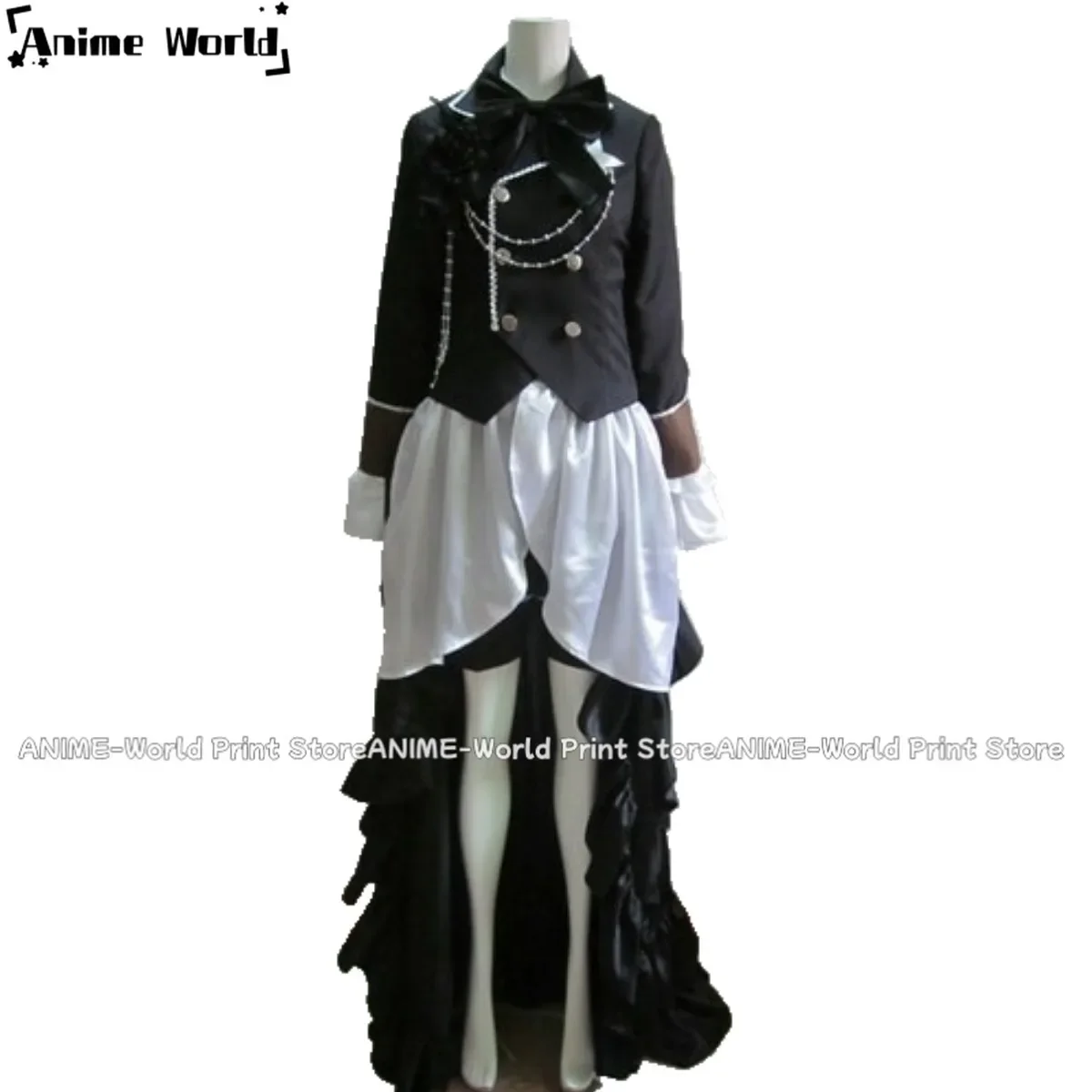 

《Custom Size》Japanese Anime Black Butler Ciel Phantomhive Black Cosplay Costume Halloween