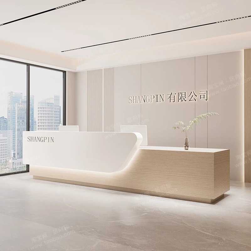 

Storage Luxury Reception Desk Simple Modern Beauty Industrial Reception Counter Style Usa Recepcion Mostrador Office Furniture