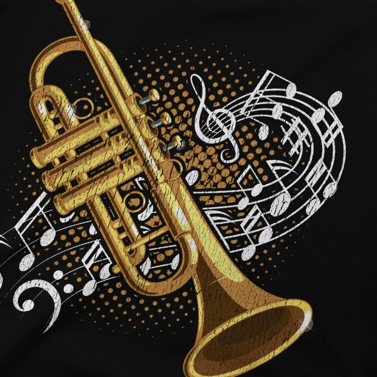 Trumpet Player Musical Notes Jazz Unique TShirt Music Art Casual Polyester T Shirt Summer Stuff For Men Women