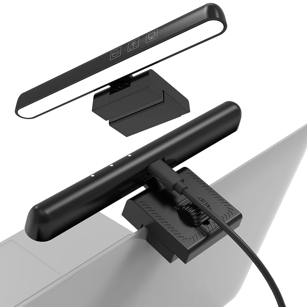 Slim Eye-Care Desk Lamp 50cm LED Computer PC Monitor Screen Light Bar Stepless Dimming Reading USB Powered Hanging Table Lamp