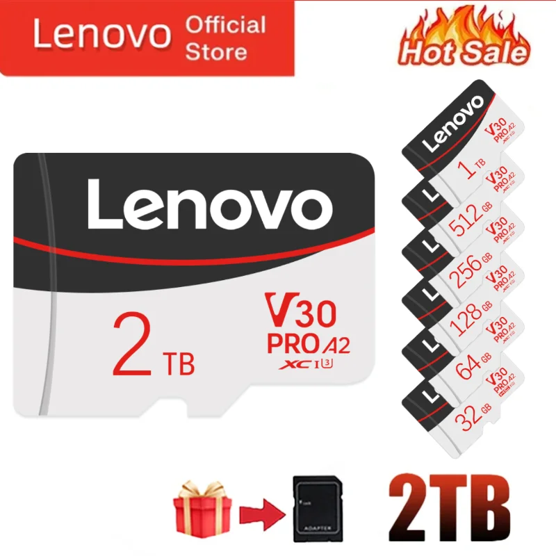 Original Lenovo 2TB Micro TF SD Card 256GB 512GB SD Memory Card 128gb 64GB 32GB TF Memory Flash Card tarjeta sd for Phone/Camera