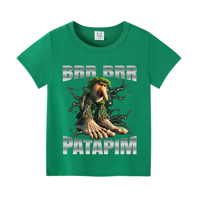 Italiaanse Brainrot Grappige Kinderen T-shirts Kids Tops Tralalero Tralala Tung Sahur Bombardiro Crocodilo Brr Patapim Zomer Kleding