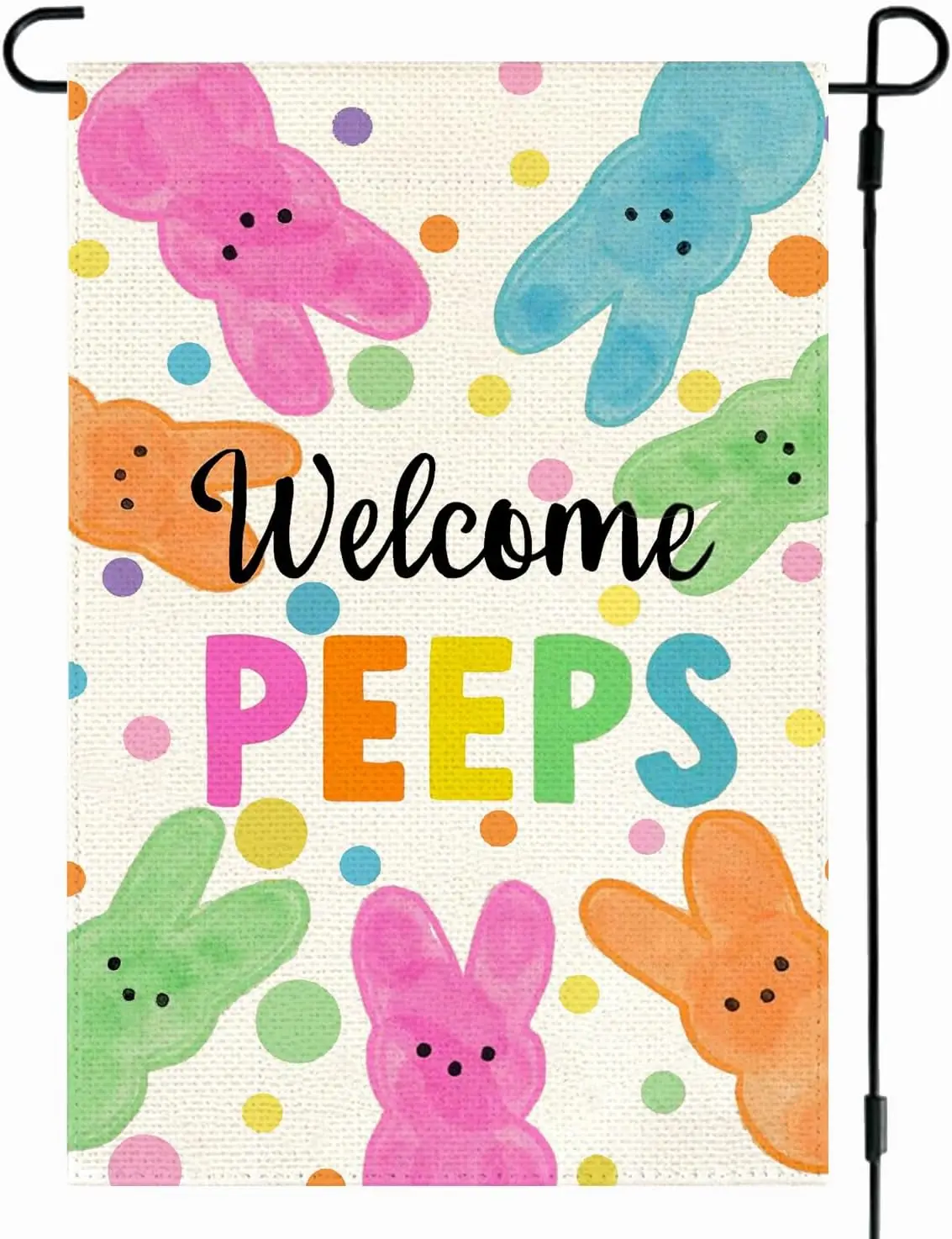 RABUSOFA Welcome Easter Garden Flag Double Sided Vertical 12x18 Inch Bunny Banners Spring Rustic Holiday Yard Outdoor Farmho SSL