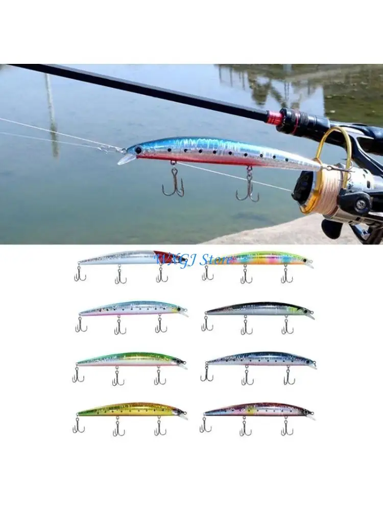 37JE 3D Artificial Fishing Lures with 3 Hooks High Attraction Life Like Swimbait Hard Baits for Freshwater and Saltwater