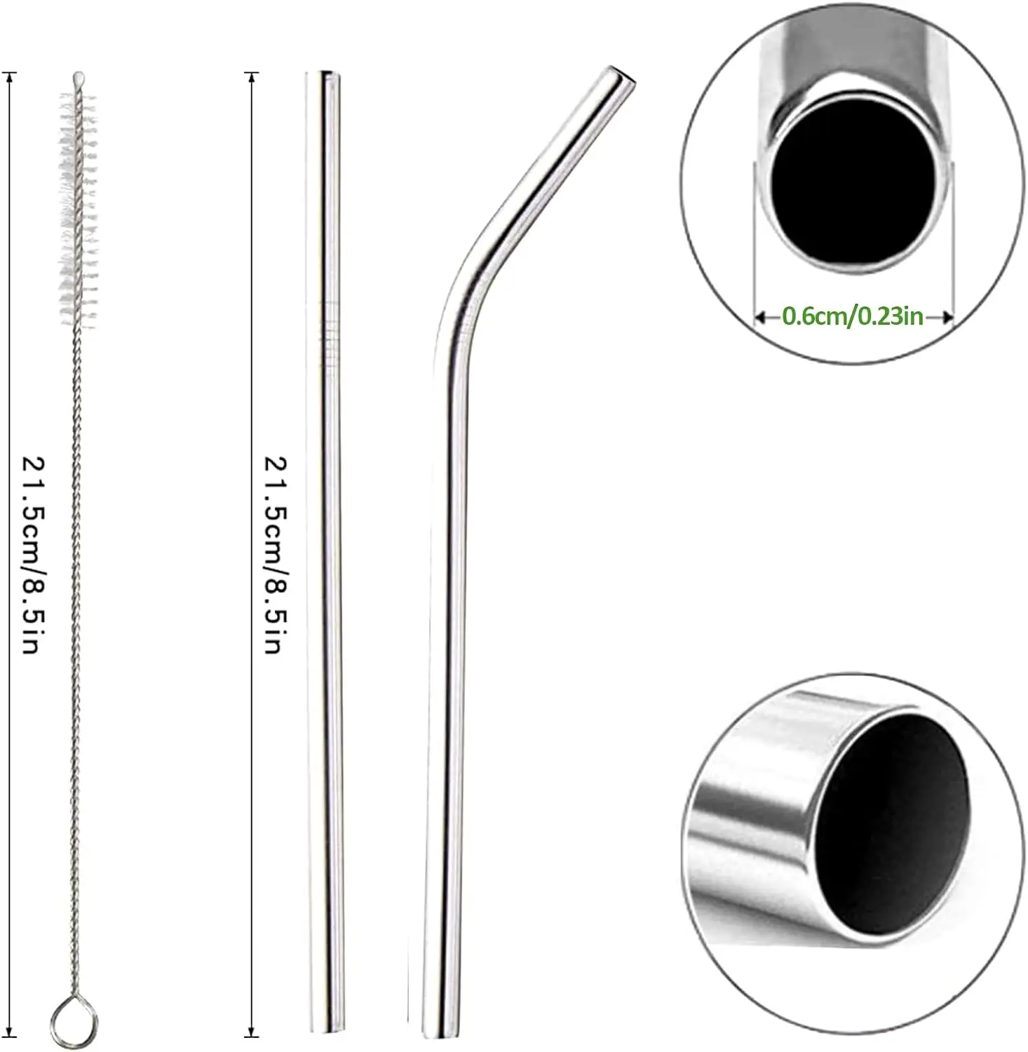 304 Reusable Stainless Steel Drinking Straw Sturdy Bent Straight Drinking Straw Party Favor Bar Juice Bar Accessory  bartender