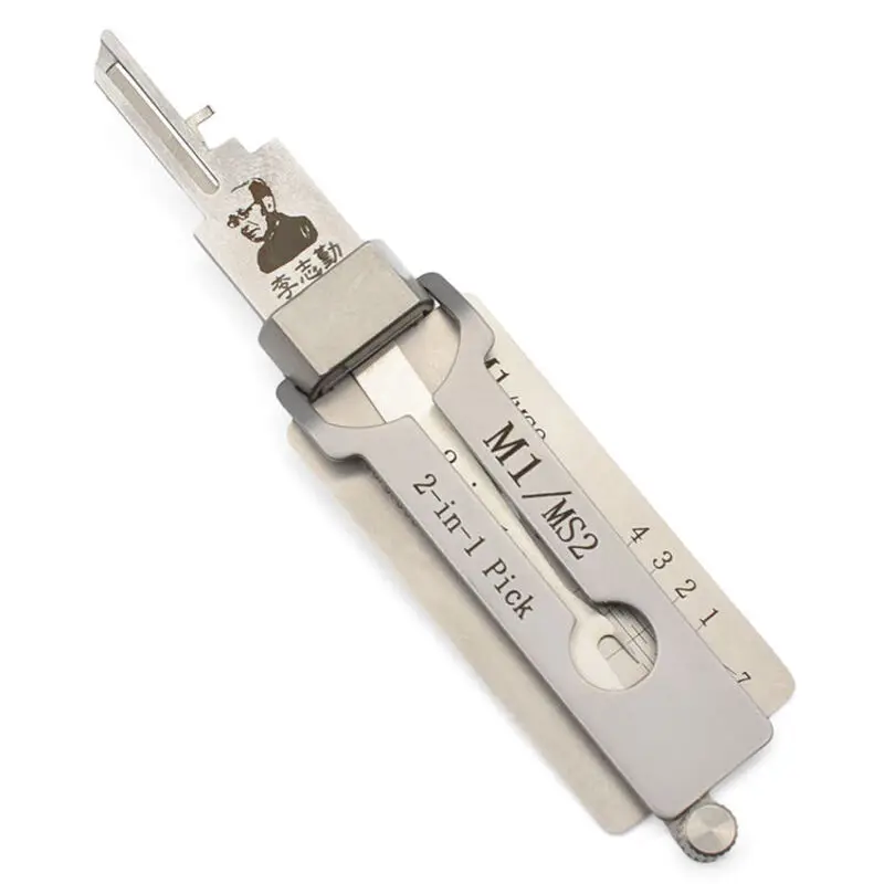 Original LISHI M1/MS2 2 in 1 Locksmith Tool Lock Pick & Decoder Flat Milling for Master Home Door Civil Lock