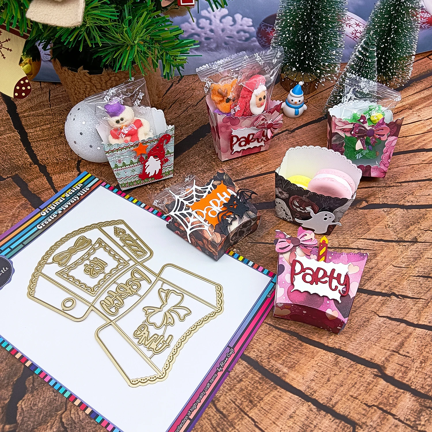 Chips Box/Candy Box Metall Stanzformen gestanzt goldene Stirbt für Geschenkpapier Handwerk handgemachte Kartenherstellung DIY Grußkarten Scrapbooking