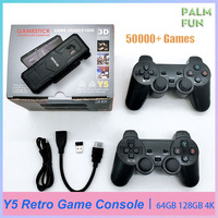 Y5 Retro Game Console 64G 2.4G Double Wireless Controller Game Stick 128GB 4K Video Console 50000+ Games Support Multiplayer