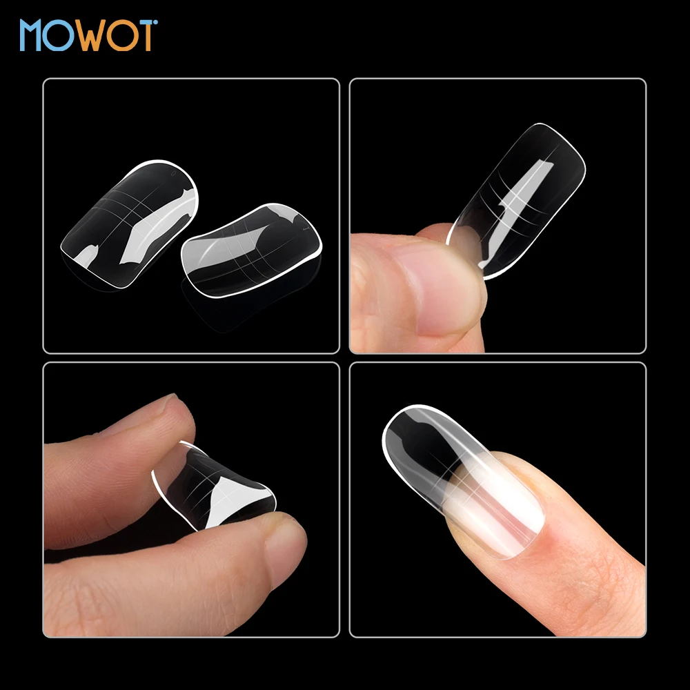 MOWOT 150 pz/scatola Doppia Forma Stampo Per Unghie Unghia Del Piede Acrilico Costruzione Rapida Stampo Per Gel Copertura Completa Punte Per Unghie Finte Estensione Superiore Forme Per Unghie
