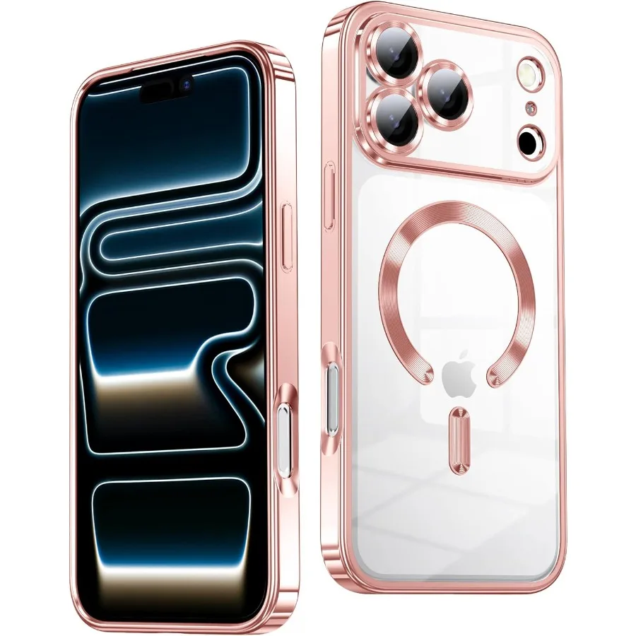 Capa de telefone fina e transparente para iPhone 17 Pro com compatibilidade MagSafe Protetor de lente de câmera embutido Design à prova de choque macio