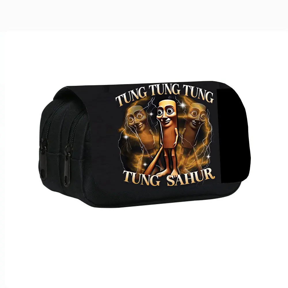 Tung Tung Sahur Italienisches Brainrot Meme Federmäppchen Stiftbox Taschen Mädchen Jungen Große Aufbewahrung Studenten Schule Kosmetik Federmäppchen