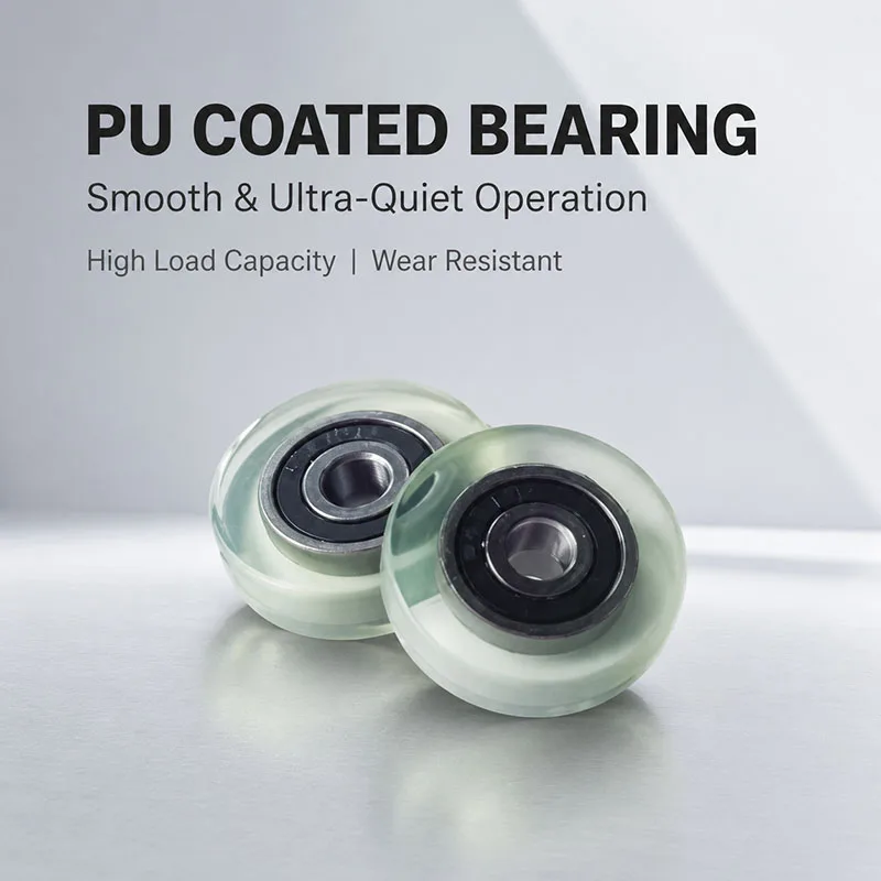 5pc OD 24mm PU Covered Bearing Roller 6x24x6 PU60624-6 Polyurethane Coated Wheel 6*24*6 Smooth Sliding Pulley for DIY & Machines