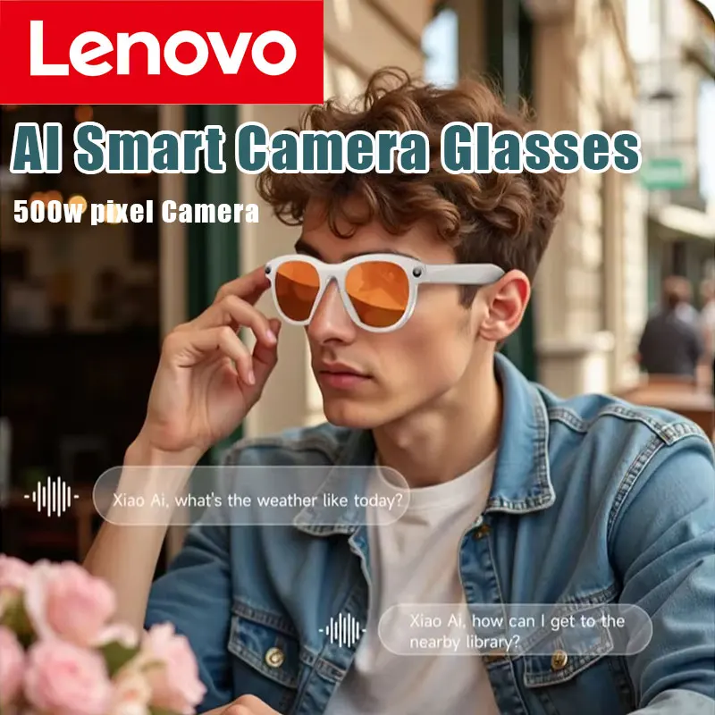 

Новые умные очки Lenovo 500W Pixel с ИИ-камерой, распознаванием объектов, записью фото и видео, Bluetooth-звонками, воспроизведением музыки, голосовым управлением и функцией активации голосом.