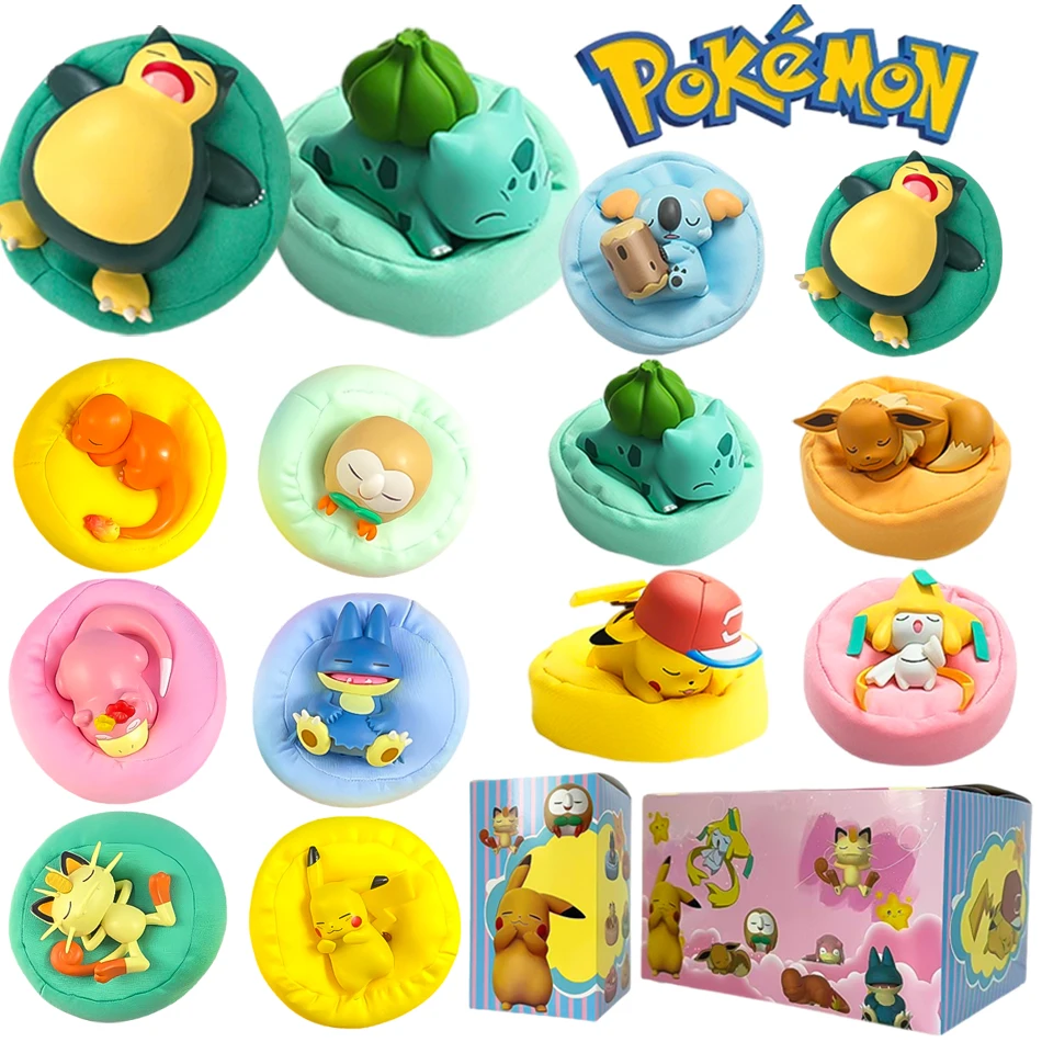 

Аниме-фигурки Покемон в слепых коробках, 1-12 шт., серия Пикачу в спящей позе, игрушки для интерьера, подарок для друзей