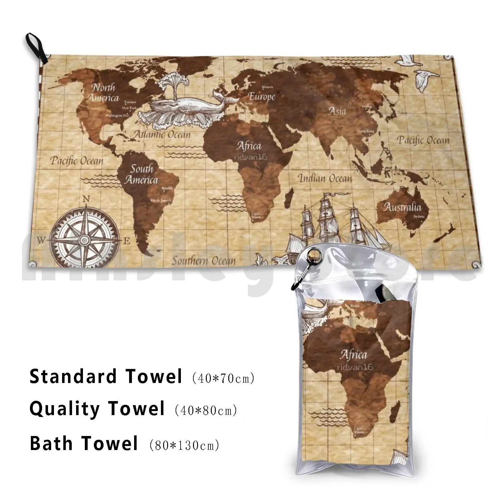 Pirate Bay Secret Map Beach Towel Quick Dry Quality Towel World Map Old Map Map Maps History Map Historical Map