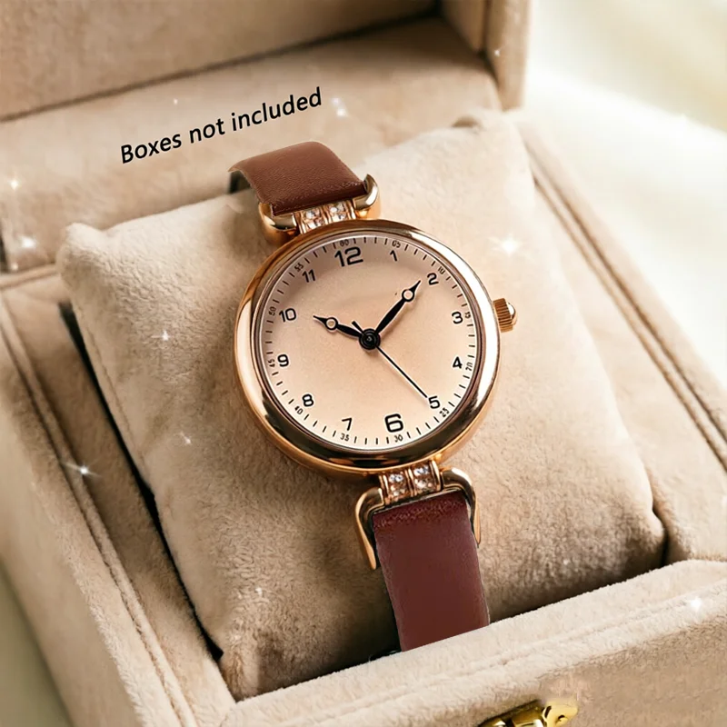 1 PC Fashionable Women's Watch, Round Dial, Compact and Exquisite Design (Box Not Included)