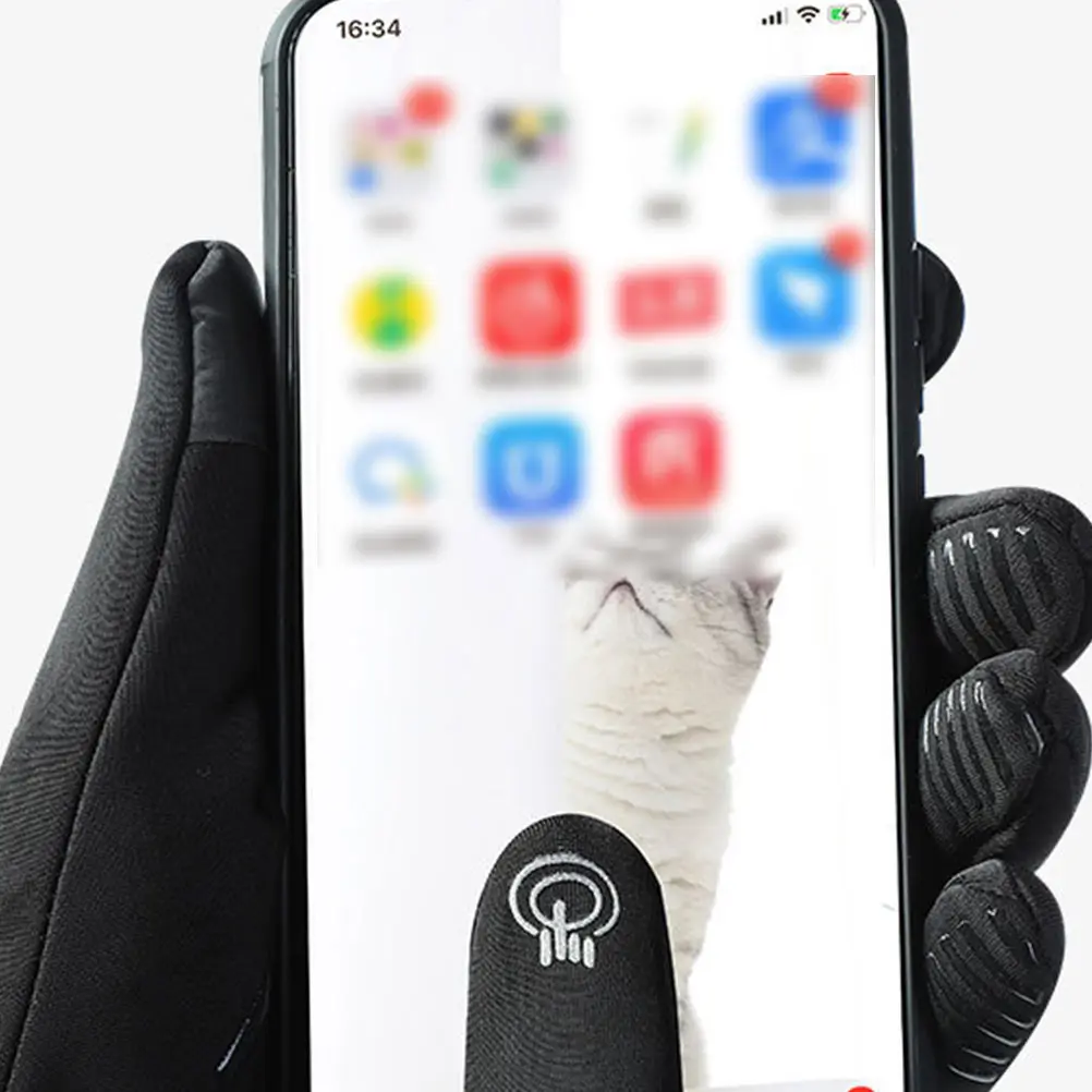 

1Pair Winter Cycling Gloves Warm Anti-Slip Outdoor L Skid-Proof Three-Dimensional Cutting Stylish Sports Gloves