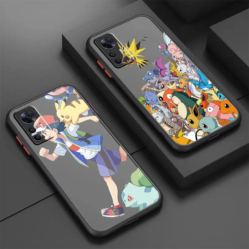 

Pokemon Cartoon Fashion Cute Frosted Translucent For Xiaomi Mi 13 12 12T 11T 11 11i 10T 10 9T Pro Lite Ultra 5G Funda