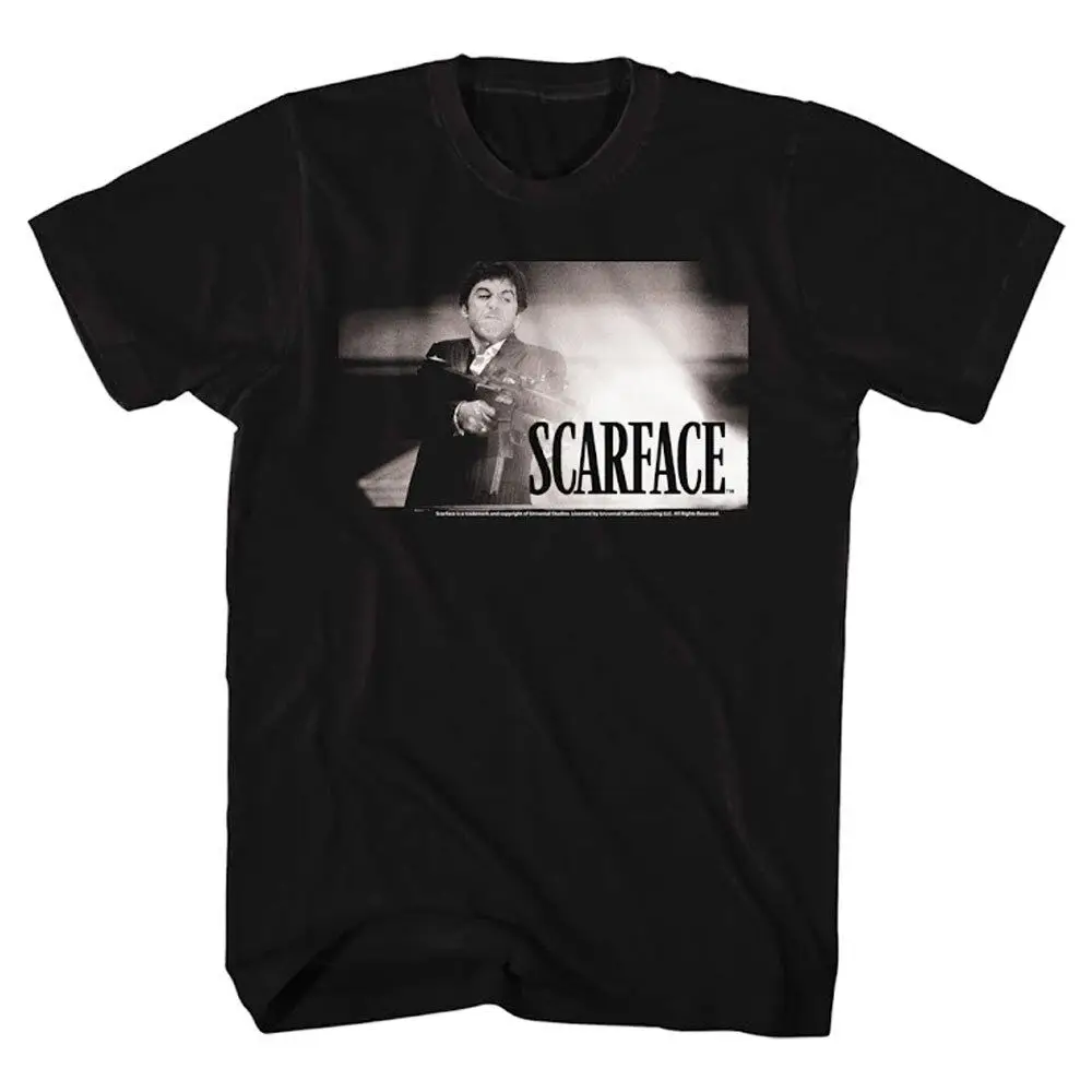 Scarface Tony Montana Men'S T Shirt Automatic Gun Fire Al Pacino Cuban Gangster