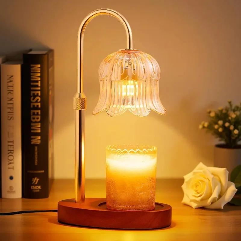 nouvelle-lampe-chauffe-bougie-Electrique-a-hauteur-reglable-lampe-chauffe-bougie-en-forme-de-fleur-chauffe-cire-pour-bougies-en-pot
