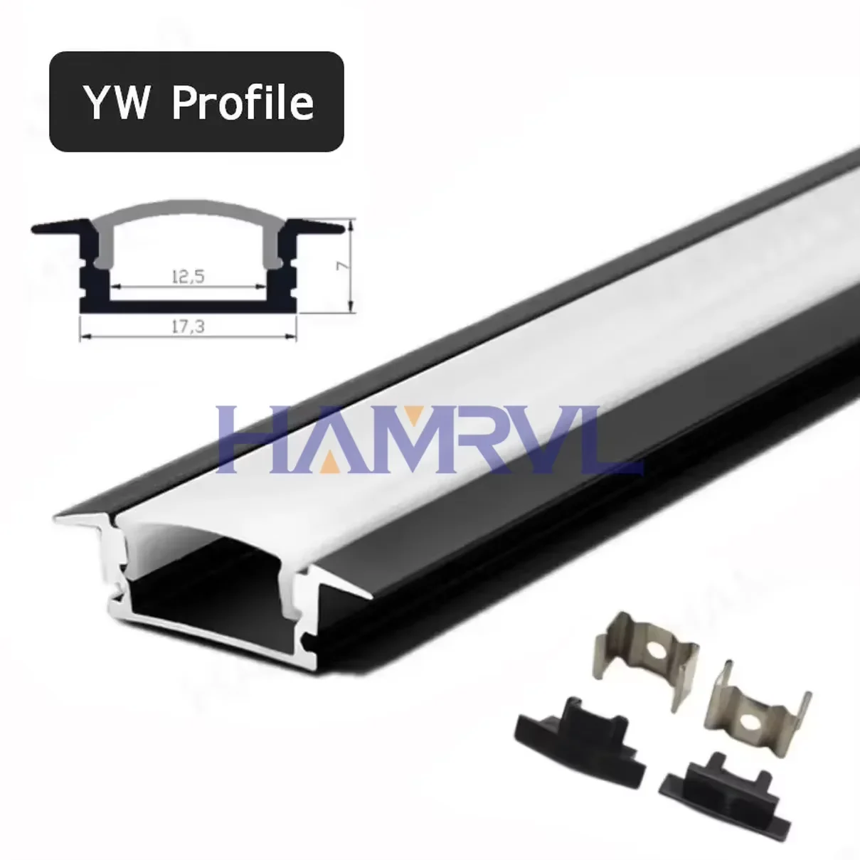 HAMRVL 2–30 Stück LED-Aluminium-Kanalprofil, 0,5 m Länge – U/V/W, aufsteckbares Design, dekoratives Gehäuse für Zuhause/Büro/Schrankbeleuchtung 10