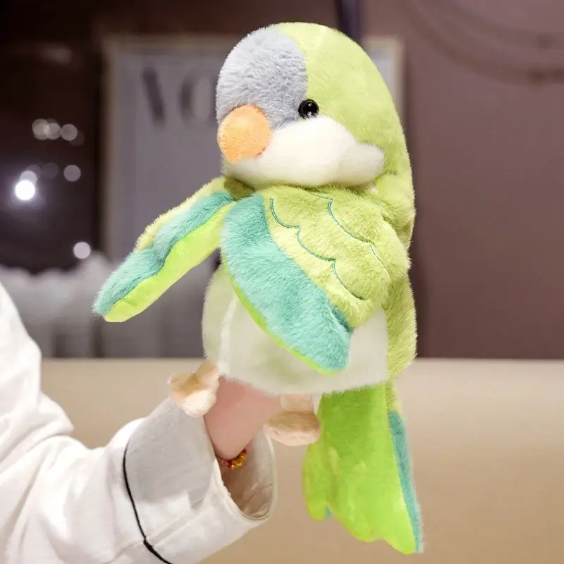 20cm Cute Lively Coloeful Parrot Hand Puppet Plush Toys Comfy Fluffy Parrot Doll Funny Imitation Game Props For Children