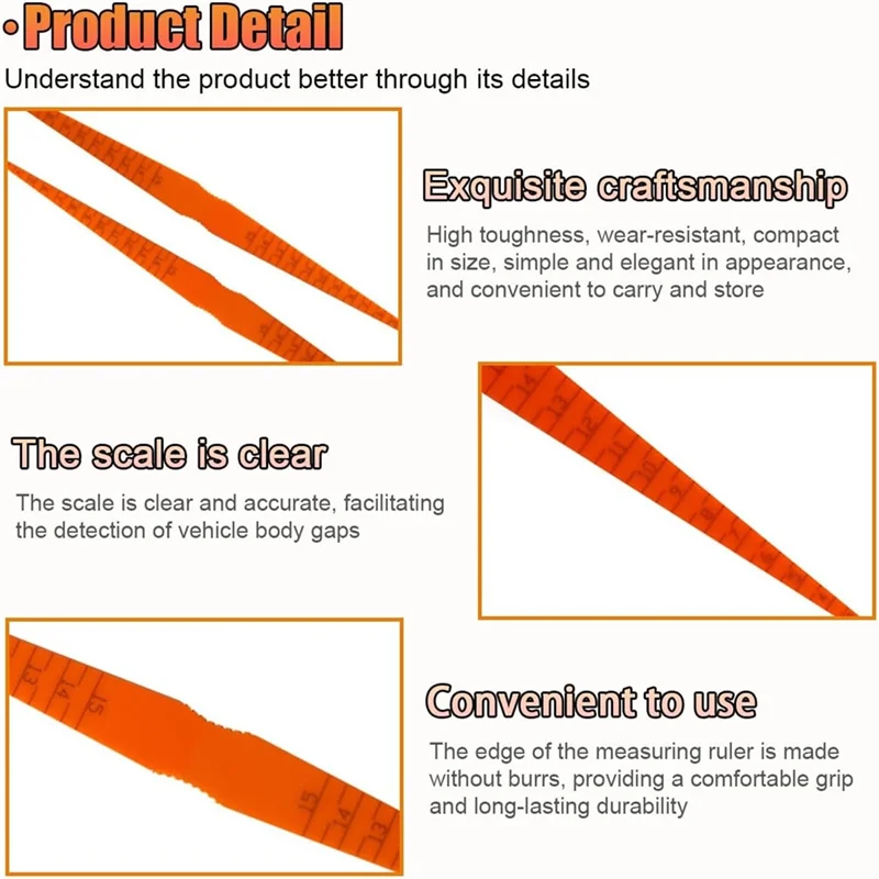 مقياس محاذاة فجوات لوحة باب السيارة من KYCOR، مسطرة ثعبان بلاستيكية لأداة تحديد موضع قياس جسم السيارة (قطعتان) #5
