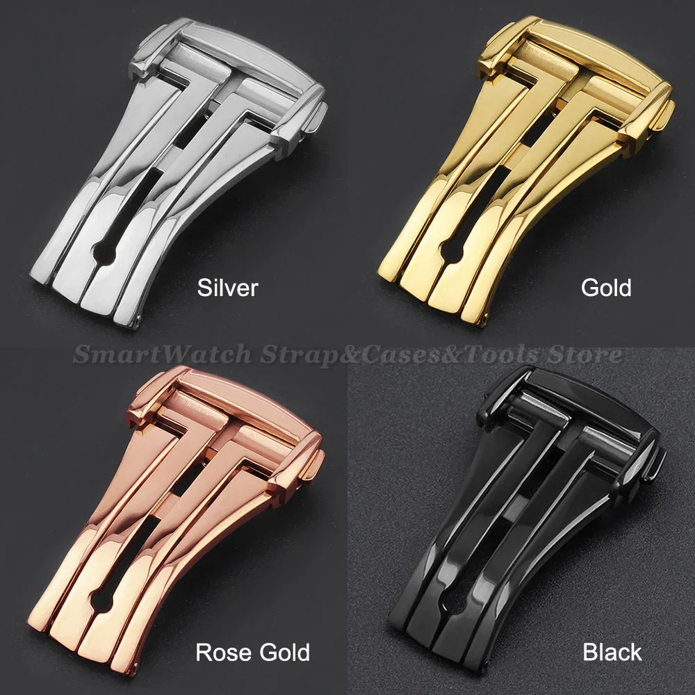 16/18/20mm Stainless Steel Deployment Clasp for Omega Folding Watch Buckle for Speedmaster Strap Butterfly Button for Seamaster