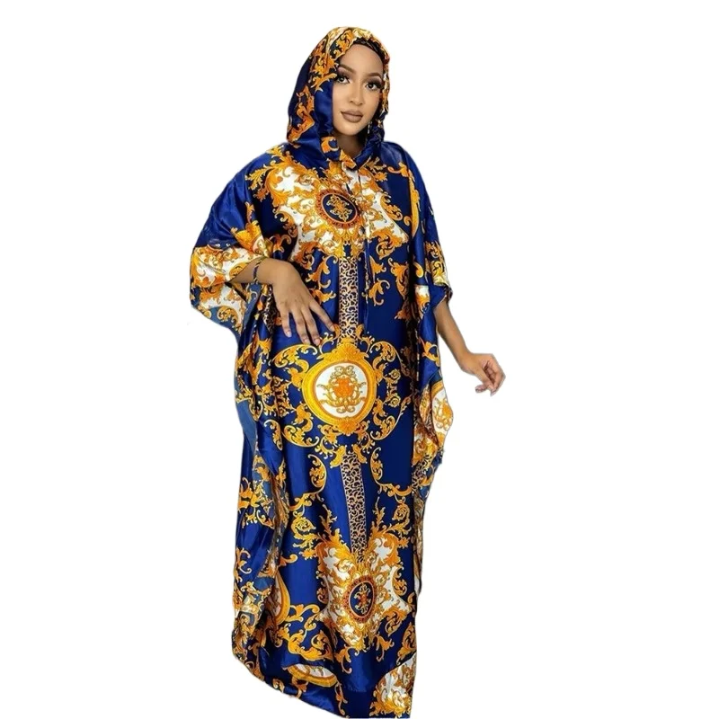 

African Dresses for Women Muslim Fashion Print Boubou Dashiki Ankara Outfit Evening Gown Dubai Kaftan Abaya Robe Djellaba Femme