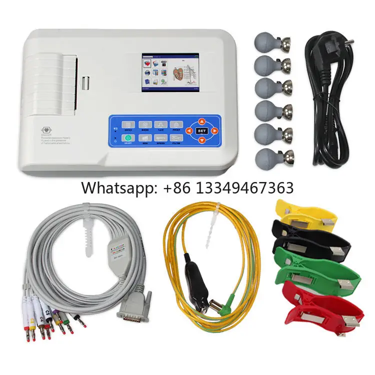 12-Lead Neonate with OLED Display Built-in Battery WiFi Digital Filtering 1000+ Records Auto Diagnosis
