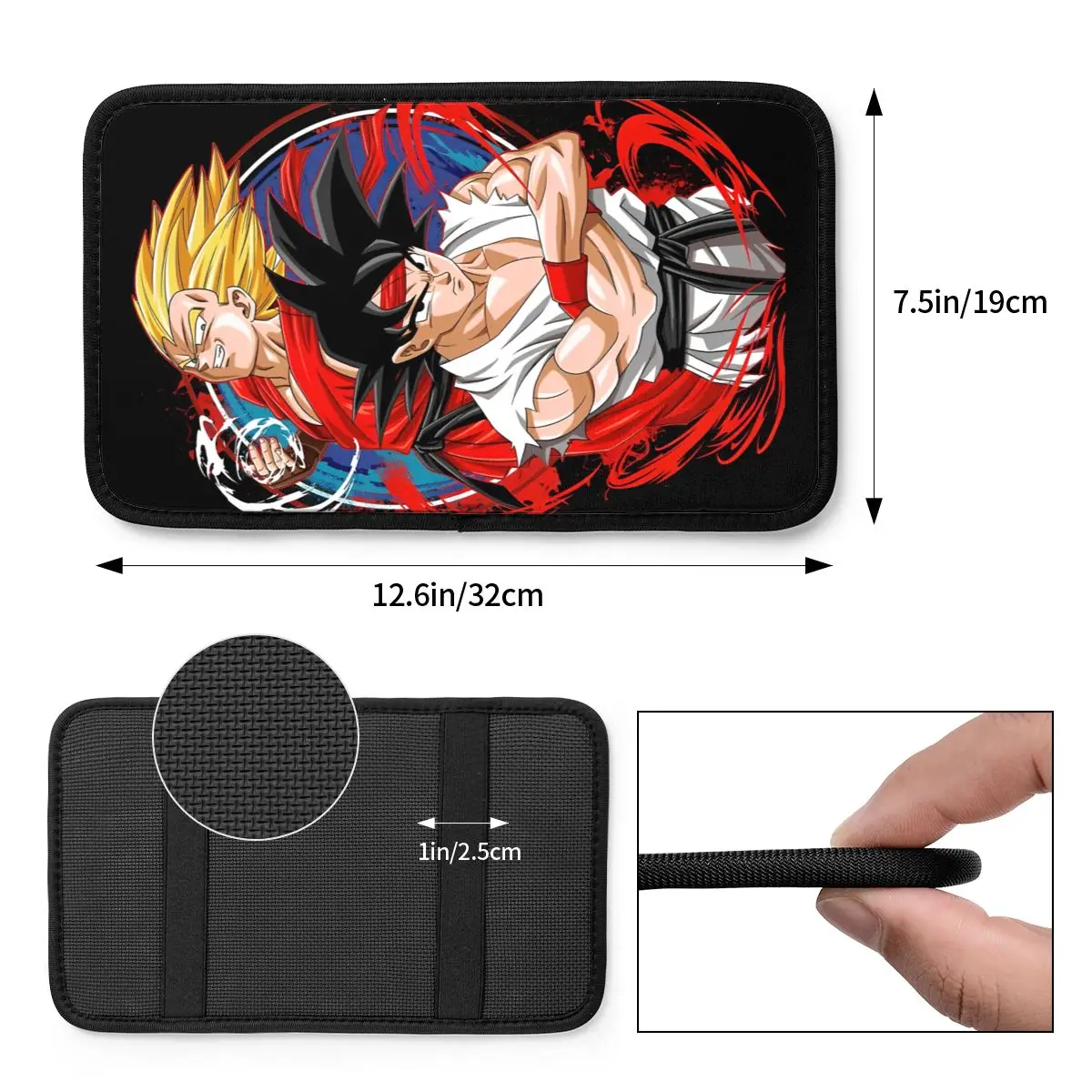 Leather Center Console Cover Pad Universal Dragon Ball Z Goku Vegeta Street Fighters Car Armrest Cover Mat Storage Box Cover