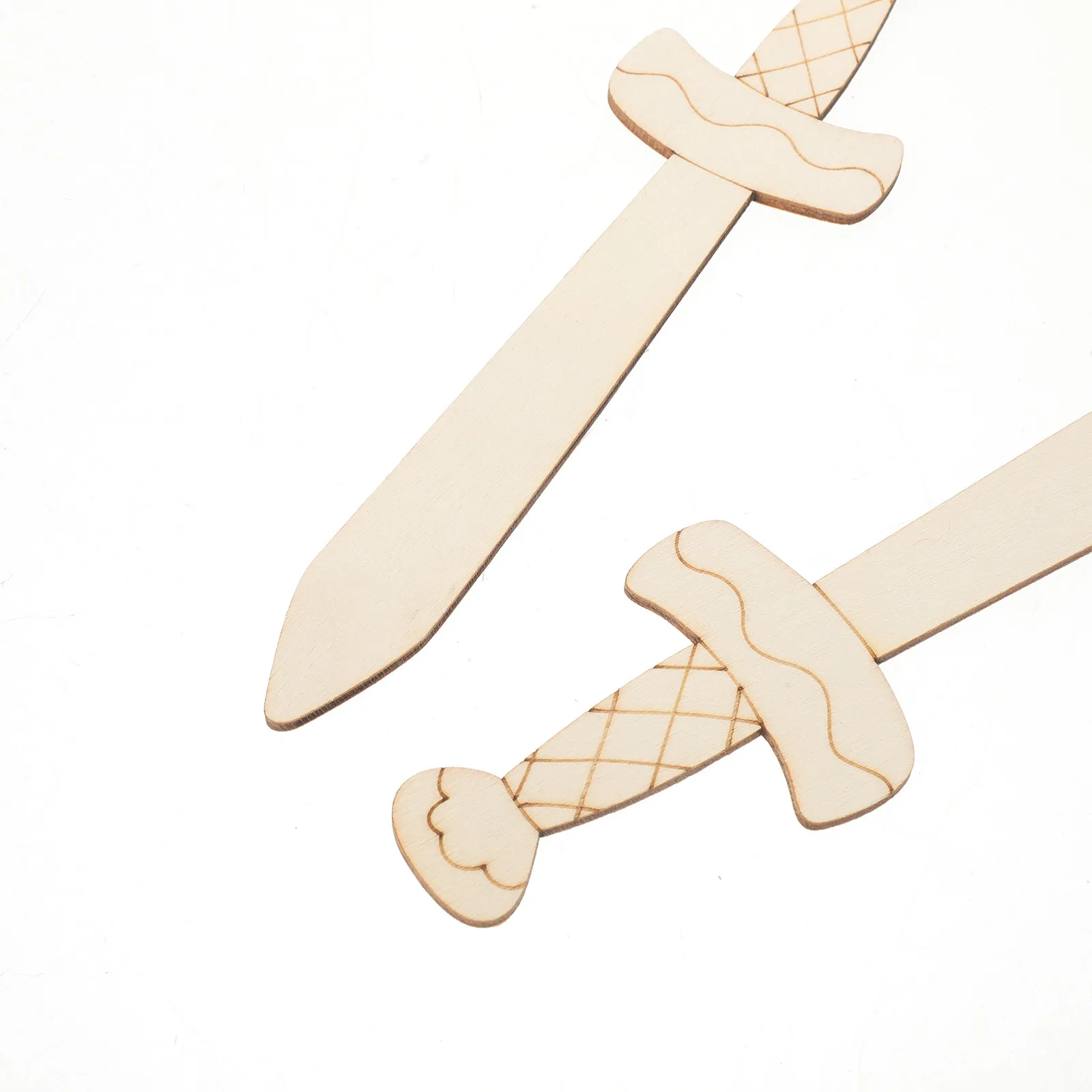 20Pcs Wooden Swords to Decorate Unfinished Natural Wood Pirate Swords for Kids DIY Crafts Birthday Party Painting Craft Supplies - view 3