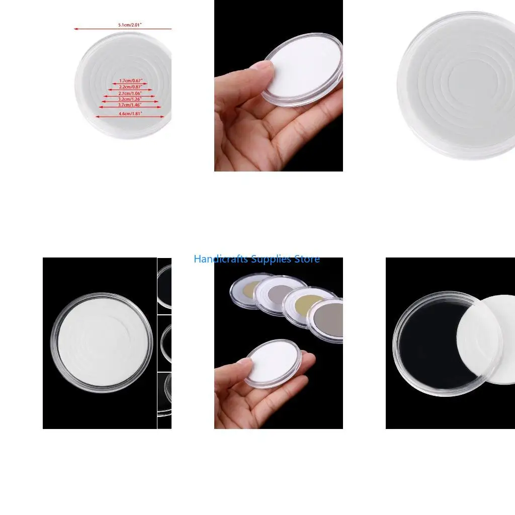 R1WA Small Round Coin Storage Box Inner Pad Set Outdoor Traveling Collection