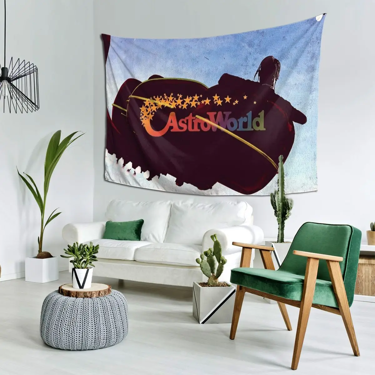 Greetings From Astroworld Fan Cov Tapestry Hippie Wall Hanging Aesthetic Home Decor Tapestries for Living Room Bedroom Dorm Room