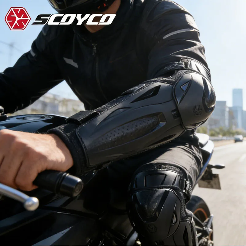 CE2 SCOYCO Motocross Knee Elbow Protective Gear Anti-Fall Motorbike Racing Guards Unisex for Men Women MTB Motorcycle Items
